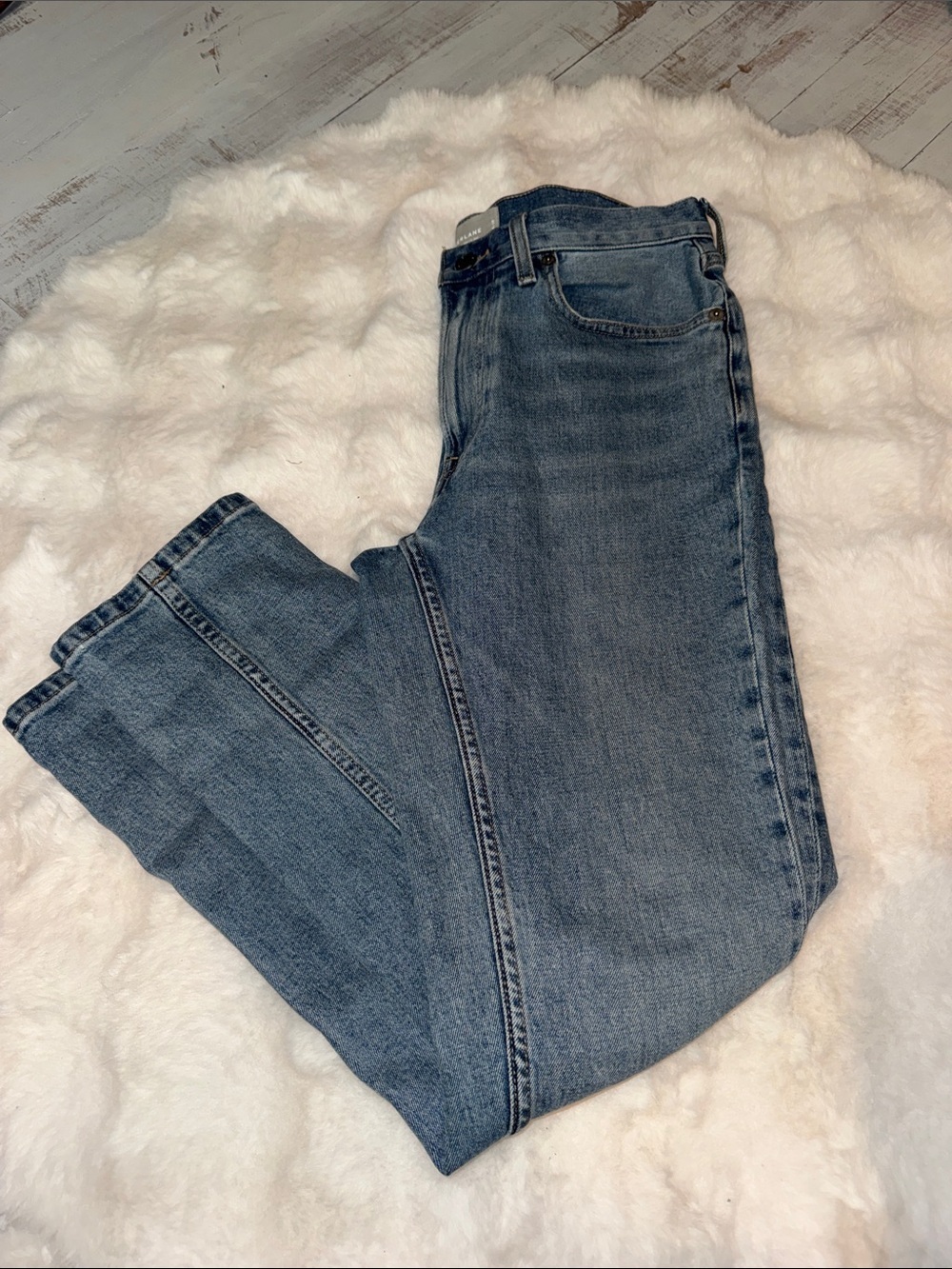 Everlane Straight Leg Jeans in Medium Blue